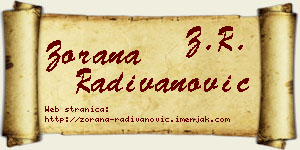 Zorana Radivanović vizit kartica